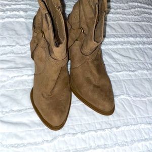 Tan suede ankle boots